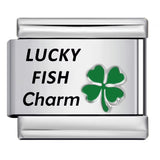 Lucky Clover Laser Carving Italian Module Bracelet Stainless Steel DIY Fashion Bracelet Strap Chain