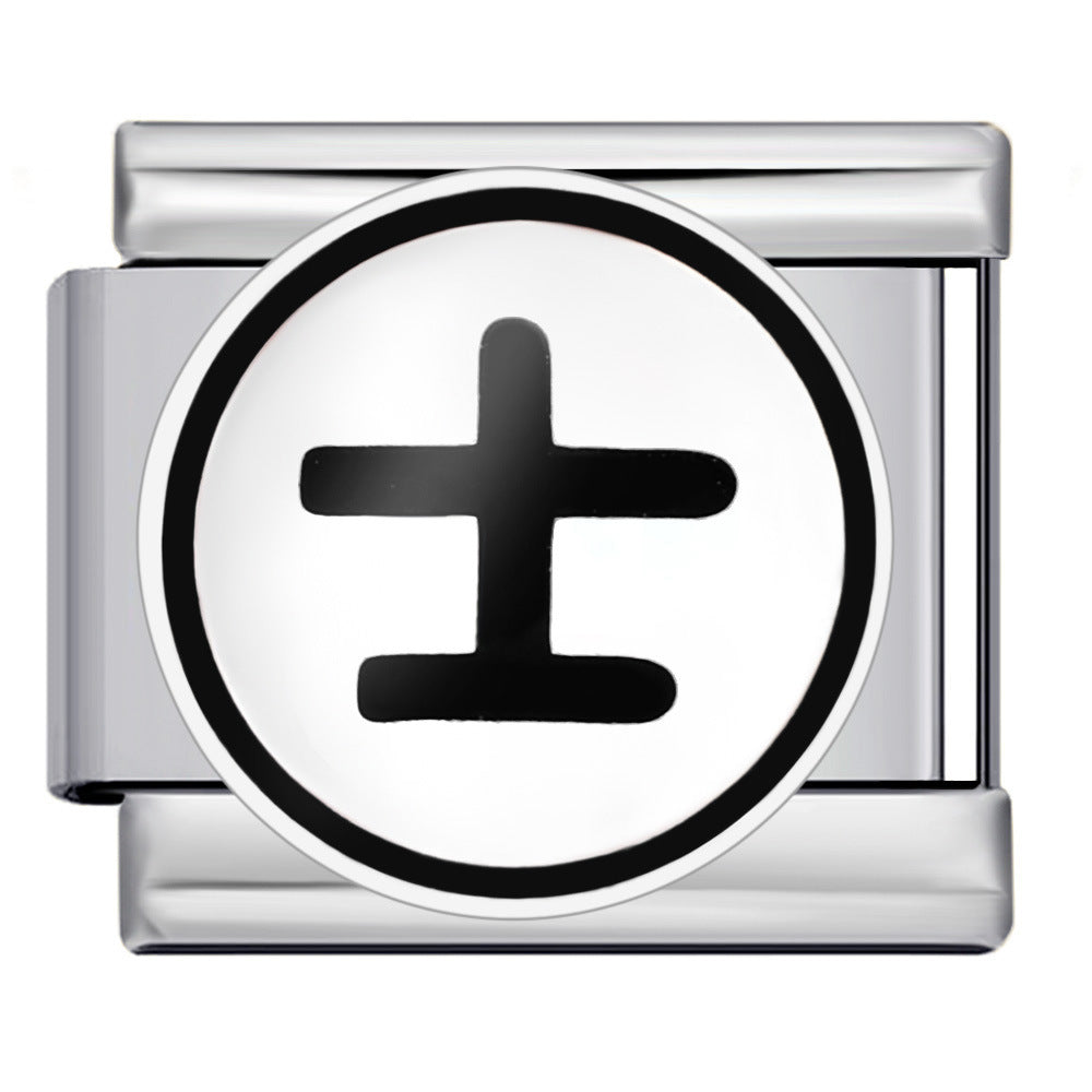 Chess and Card Italian Module Bracelet DIY Titanium Steel Welding Gold Drip Oil Elastic Splicing Bracelet Accessories