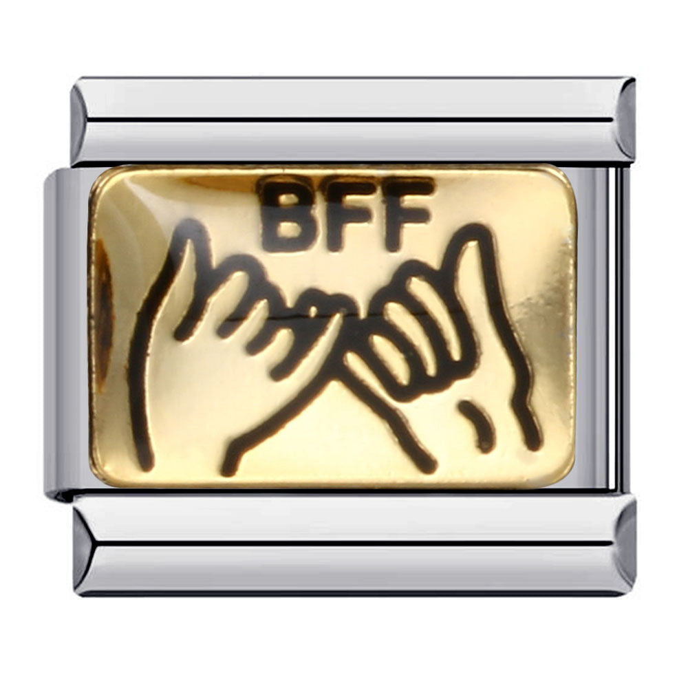 Italian Charm Bracelet Titanium Steel Gold Plated DIY Welded Friendship Series