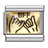 Italian Charm Bracelet Titanium Steel Gold Plated DIY Welded Friendship Series