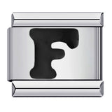 New Titanium Steel Black Alphabet DIY Italian Charm Bracelet Custom Name Link Chain