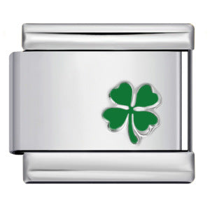 Lucky Clover Laser Carving Italian Module Bracelet Stainless Steel DIY Fashion Bracelet Strap Chain