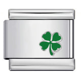 Lucky Clover Laser Carving Italian Module Bracelet Stainless Steel DIY Fashion Bracelet Strap Chain