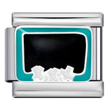 Personalized Pattern Italian Module Bracelet Stainless Steel Welding Drip Oil Cartoon DIY Elastic Splicing Bracelet