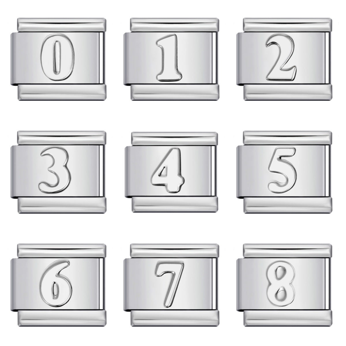 New titanium steel concave convex Arabic numerals DIY Italian module bracelet Italian Module