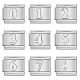 New titanium steel concave convex Arabic numerals DIY Italian module bracelet Italian Module