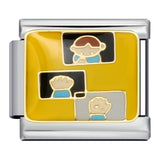 Fresh Illustration Series Italian Module Bracelet Titanium Steel Gold Plated Drip Oil DIY Welding Pattern Strap Chain