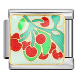 Summer Colorful Vegetable and Fruit Series Italian Module Bracelet Titanium Steel Welding Drip Oil DIY Personalized Splicing Bracelet