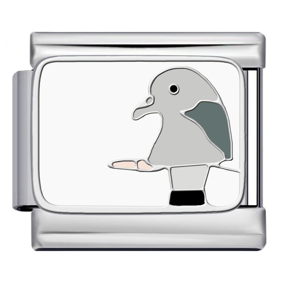 New DIY Italian Module Bracelet Titanium Steel Drip Oil Welding Pattern Strap Chain Fashion Splicing Strap Chain