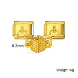 Magnetic Suction Heart-shaped Double Pendant Bracelet Accessory Titanium Steel DIY Free Splicing Italian Module Bracelet