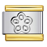 Gold and Silver Stamping Pattern Italian Module Bracelet Titanium Steel Drip Oil DIY Splicing Bracelet Wholesale