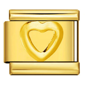 Italian Module Bracelet Titanium Steel All Gold Stamping Pattern DIY Italian Charm Bracelet