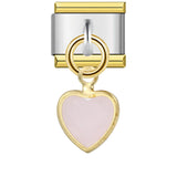 Italian Charm Bracelet with Heart Hook Stretchable Titanium Steel Link Chain