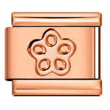 Rose Gold Titanium Steel Stamping Pattern DIY Italian Module Bracelet Italian Charm Bracelet