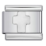 Concave Silver Titanium Steel Stamping Pattern DIY Italian Module Bracelet Italian Charm Bracelet