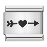 Cross Border Hot Selling Laser Engraving Heart-shaped Series Titanium Steel Handmade DIY Italian Module Bracelet Wholesale