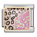 European and American Cross-border Italian Module Bracelet DIY Titanium Steel Welding Pattern Gold-plated Drip Oil Bracelet Accessories Wholesale