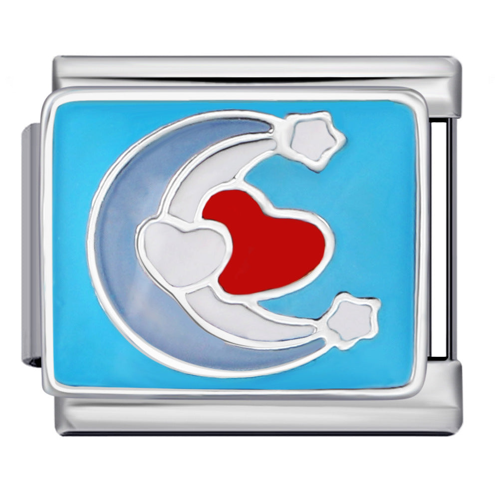 Italian Charm Bracelet Titanium Steel Welded Space Universe Series Italian Module Bracelet