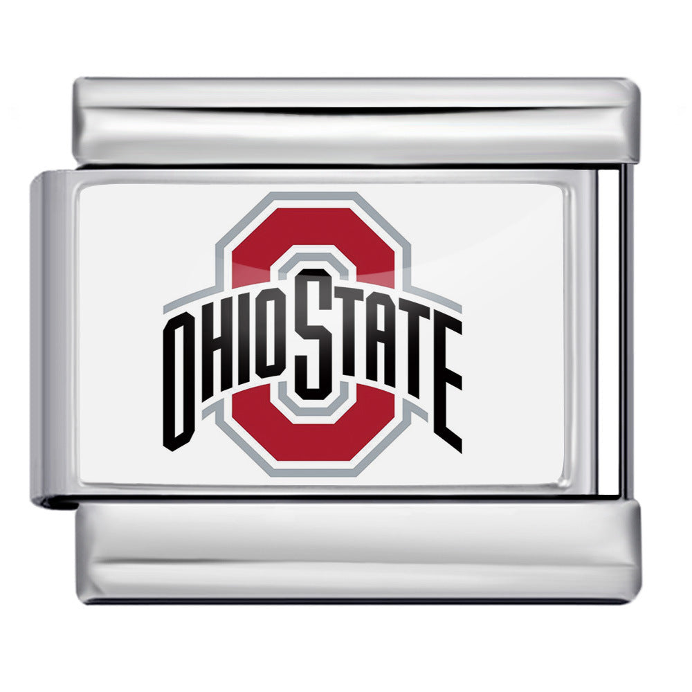 Photo Style Italian Module Bracelet with Angel Pattern Titanium Steel Welding, Gold Plating, Oil Dripping DIY Splicing Bracelet