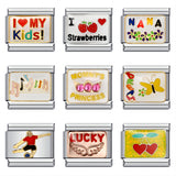 New Titanium Steel Gold Plated Welding Pattern DIY Italian Module Bracelet Italian Charm Bracelet