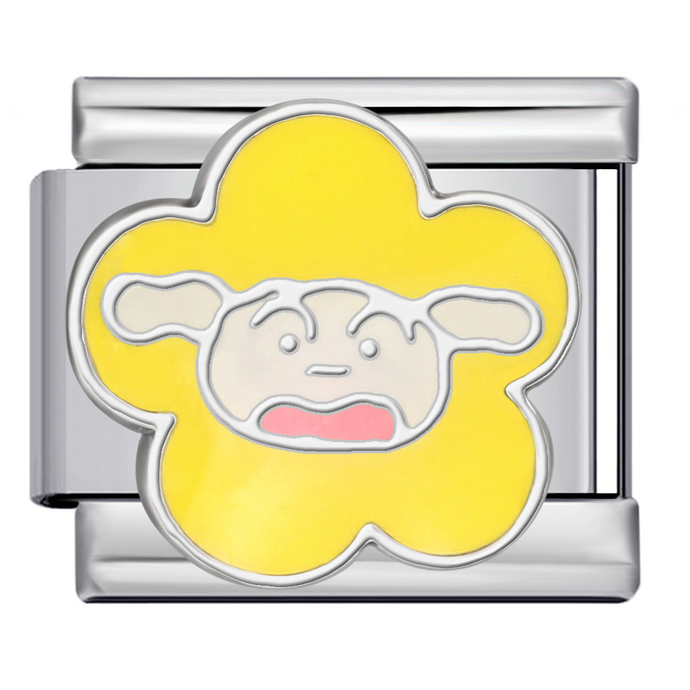 New Cartoon Character Italian Modular Bracelet Stainless Steel Welded DIY Stretch Link Bracelet