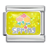 Four Season Element Gold-plated Oil Drop DIY Italian Module Bracelet with Personalized Welding Pattern Stainless Steel Bracelet