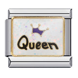 Sparkling Powder Series English Week Italian Module Bracelet Titanium Steel Welding DIY Splicing Elastic Bracelet