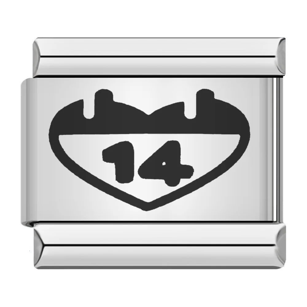 Cross Border Hot Selling Laser Engraving Heart-shaped Series Titanium Steel Handmade DIY Italian Module Bracelet Wholesale