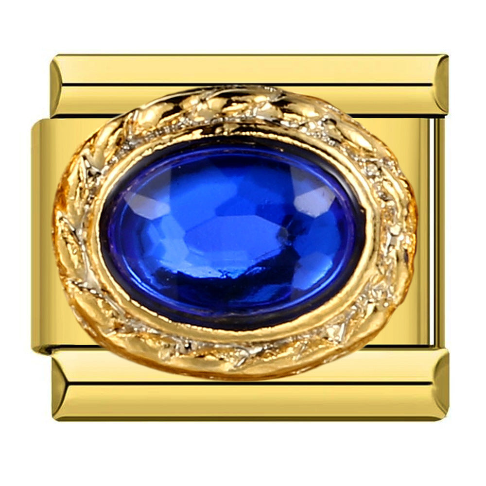 Inlaid New Titanium Steel Welding Oil Drop DIY Italian Module Bracelet Italian Charm Bracelet