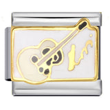 Music Hobby Series Stainless Steel Italian Module Bracelet Titanium Steel Welded Pattern DIY Bangle Wholesale