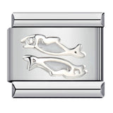 Stainless Steel Italian Module Bracelet with Gold Plated Stamping Pattern, Drip Oil DIY Elastic Personalized Strap Chain