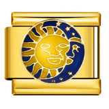 Gold Bottom Star Moon Blue Italian Module Bracelet DIY Jewelry Creative Accessories Detachable Titanium Steel Strap Chain