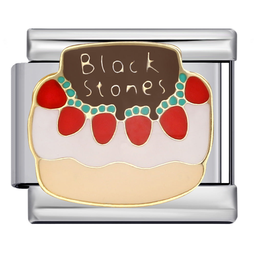 New Christmas Elements Italian Module Bracelet Personalized Welding Drip Oil Titanium Steel Bracelet DIY Strap Chain