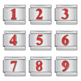 New Titanium Steel Concave Color Arabic Numeral Series Italian Module Bracelet DIY Elastic Accessories Wholesale