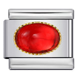 New Gold and Silver Bottom Micro Inlaid Oval Colored Stone Italian Module Bracelet DIY Titanium Steel Welding Oil Dripping Bracelet