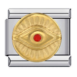 Cross Border New Devil's Eye Italian Module Bracelet Titanium Steel Welding Drip Oil Cartoon DIY Elastic Bracelet