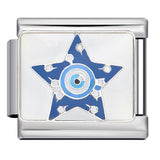 Italian Module Bracelet Devil's Eye Titanium Steel Welding Drip Oil Pattern DIY Elastic Splicing Personalized Strap Chain