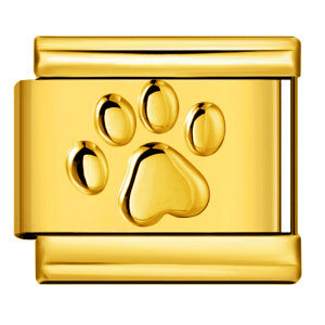 Italian Module Bracelet Titanium Steel All Gold Stamping Pattern DIY Italian Charm Bracelet