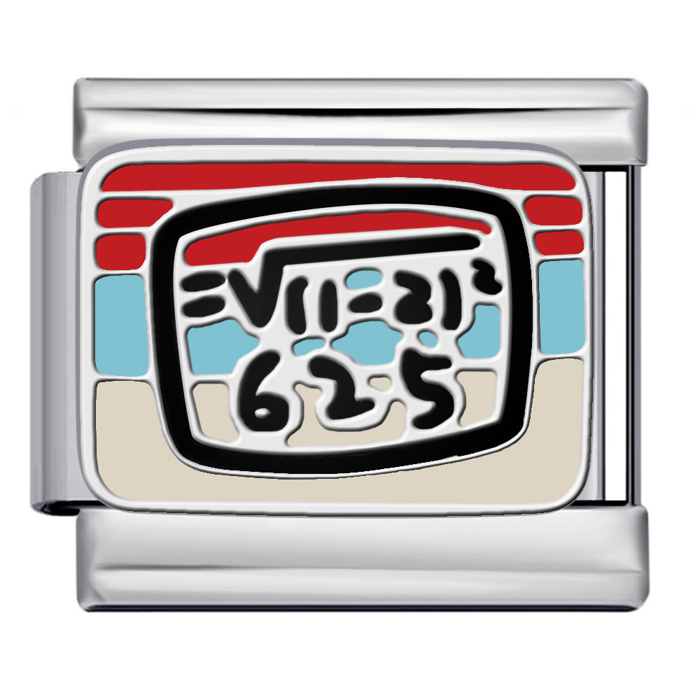 European and American Popular Fashion DIY Elastic Strap Chain Titanium Steel Welded Drip Oil Pattern Italian Module Bracelet