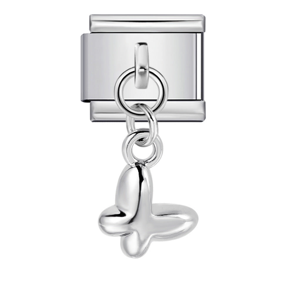 Italian Charm Module Bracelet Single Hook Pendant Series Stainless Steel Elastic Splicing Strap Chain