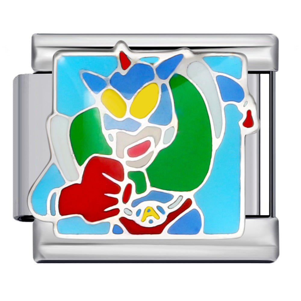 New Cartoon Character Italian Modular Bracelet Stainless Steel Welded DIY Stretch Link Bracelet