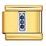 Italian Module Bracelet Gold Background Blue Diamond Letters DIY Stainless Steel Elastic Assembly Welded Strap Bracelet