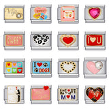 Cross Border Hot Selling Love Series Titanium Steel Welding Drip Oil Wristband Cartoon DIY Italian Module Bracelet Wholesale