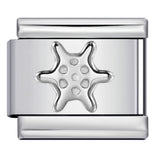 Titanium Steel Convex Silver Stamped DIY Italian Charm Bracelet with Unique Patterns