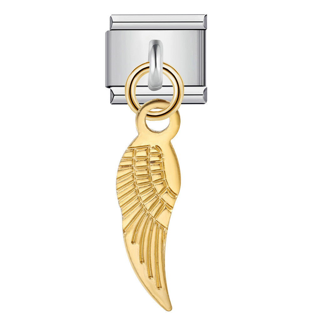 New Charm Pendant Series Italian Module Bracelet Single Hook Titanium Steel Elastic Splicing Strap Chain