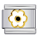 Color Drip Oil Petal Stamping Series DIY Italian Module Bracelet Titanium Steel Gold Plated Elastic Splicing Bracelet