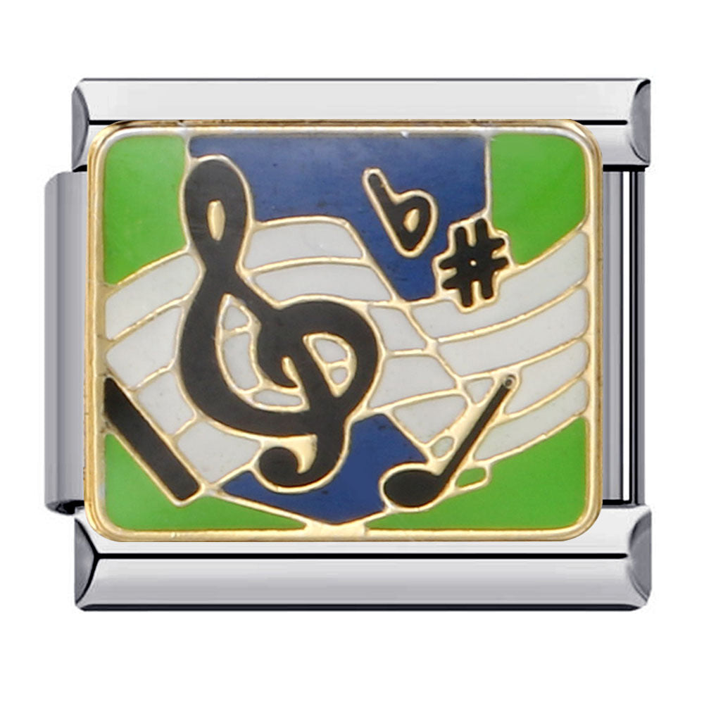 Green Titanium Steel Welded Gold-plated Drip Oil Bracelet Cartoon DIY Italian Module Bracelet Accessories Wholesale