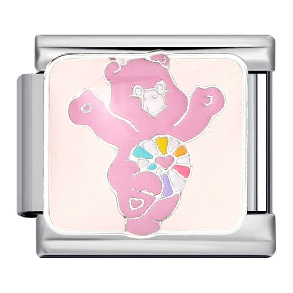 Classic Cute Bear Italian Module Bracelet Stainless Steel Welding Pattern DIY Elastic Splicing Bracelet