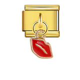 Charm Pendant Hook Style Italian Module Bracelet Titanium Steel Drip Oil Pattern DIY Bracelet Gift for Girls