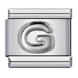 New Stainless Steel Silver Convex English Letter Italian Module Bracelet DIY Elastic Splicing Strap Chain